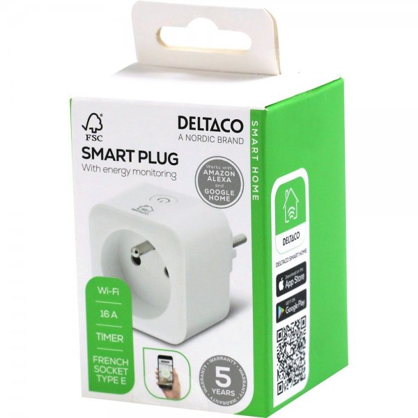 Deltaco Smart Home Smart Plugg med energimonitorering
