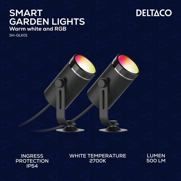 Deltaco Smart Home Smart hagebelysning RGB 2-pakning