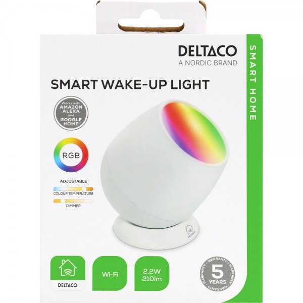 Deltaco Smart Home Smart Wake-up Lamp RGB USB-C
