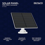 Deltaco Smart Home Solcellepanel med USB-C-kontakt 5W 3m