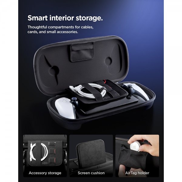 Spigen Sony PlayStation Portal Etui Klasden Pouch Charcoal Gray