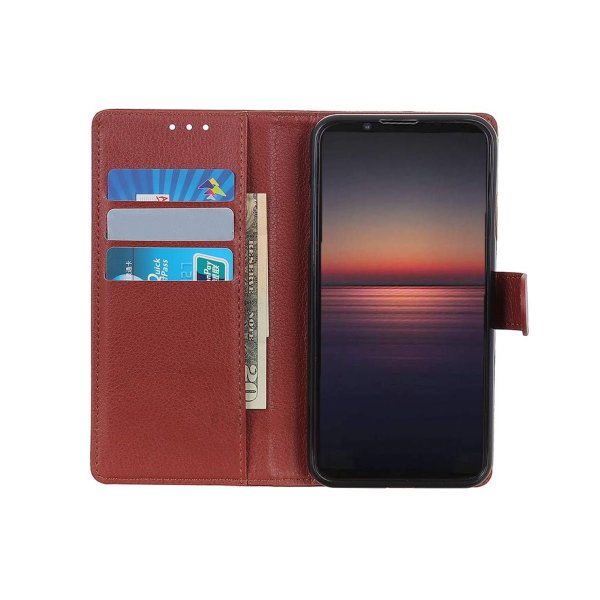 Sony Xperia 1 III Etui med Stativ Brun