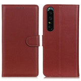 Sony Xperia 1 IV Etui Litchi Brun