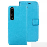Sony Xperia 1 V Etui Skinntekstur Blå