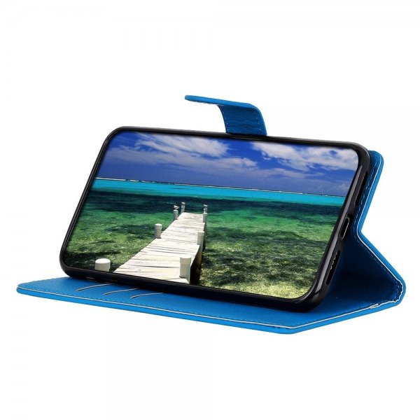 Sony Xperia 1 V Etui Litchi Blå