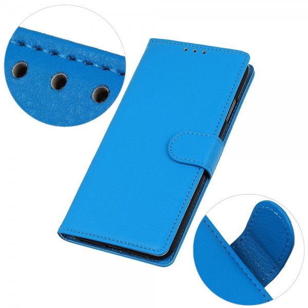 Sony Xperia 1 V Etui Litchi Blå