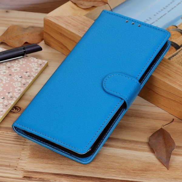 Sony Xperia 1 V Etui Litchi Blå