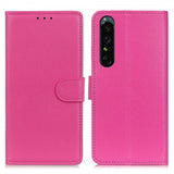 Sony Xperia 1 V Etui Litchi Magenta