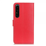 Sony Xperia 1 V Etui Litchi Rød