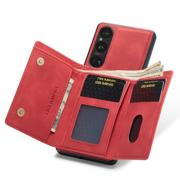 Dg.Ming Sony Xperia 1 V Deksel M1 Series Avtakbart Kortholder Rød