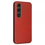 Sony Xperia 1 VI Etui Karbonfibertekstur Brun