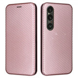 Sony Xperia 1 VI Etui Karbonfibertekstur Rosegull