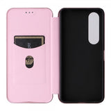 Sony Xperia 1 VI Etui Karbonfibertekstur Rosegull