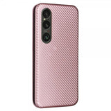 Sony Xperia 1 VI Etui Karbonfibertekstur Rosegull