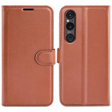 Sony Xperia 1 VI Etui Litchi Brun
