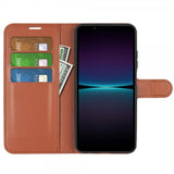 Sony Xperia 1 VI Etui Litchi Brun
