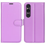 Sony Xperia 1 VI Etui Litchi Lilla