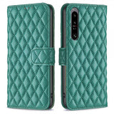 Sony Xperia 1 VI Etui Rombemønster Grønn