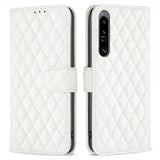 Sony Xperia 1 VI Etui Rombemønster Hvit