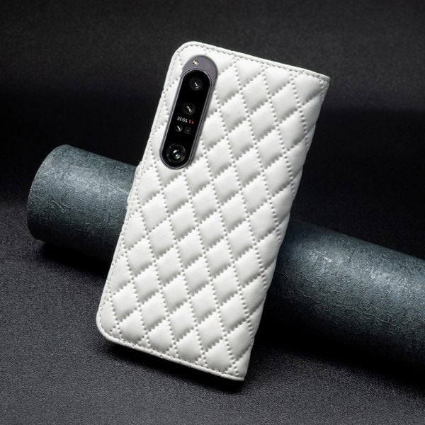Sony Xperia 1 VI Etui Rombemønster Hvit