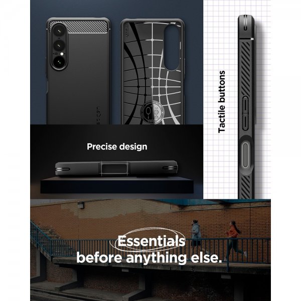 Spigen Sony Xperia 1 VII Deksel Rugged Armor Matte Black