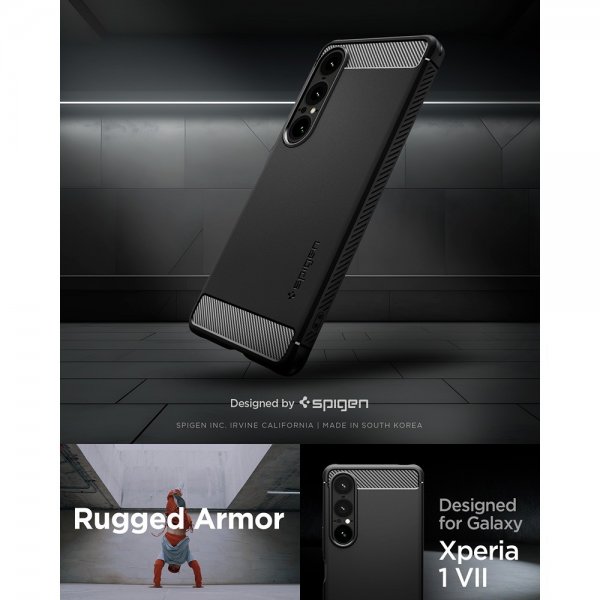 Spigen Sony Xperia 1 VII Deksel Rugged Armor Matte Black