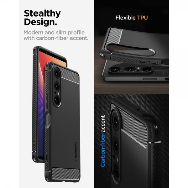 Spigen Sony Xperia 1 VII Deksel Rugged Armor Matte Black