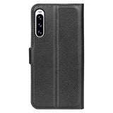Sony Xperia 10 V Etui Litchi Svart
