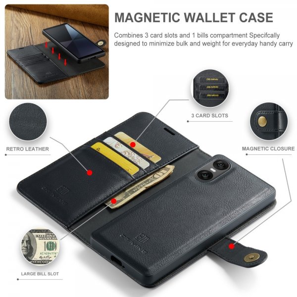 Dg.Ming Sony Xperia 10 VI Etui Avtagbart Deksel Svart