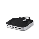 Satechi Mac Mini M4 Stativ & Hub med SSD-kapsling sølv