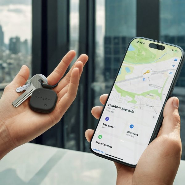 Satechi FindAll Nøkkelring med tracking Svart