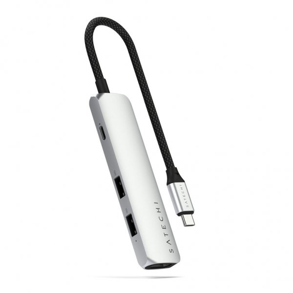 Satechi 4-in-1 USB-C Slim Multiport Adapter 4K Sølv