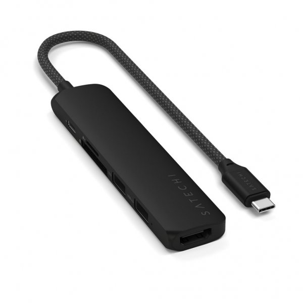 Satechi 6-in-1 USB-C Slim Multiport Adapter Svart