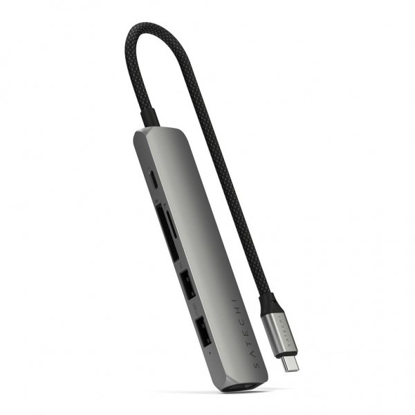 Satechi 6-in-1 USB-C Slim Multiport Adapter Space Gray