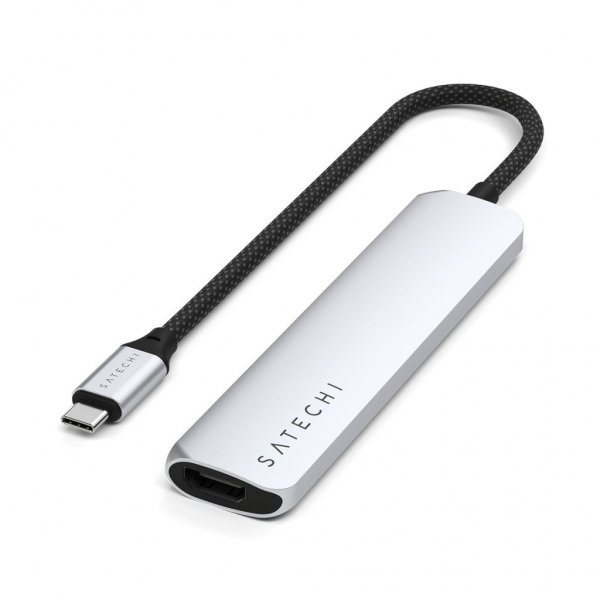 Satechi 6-in-1 USB-C Slim Multiport Adapter Sølv