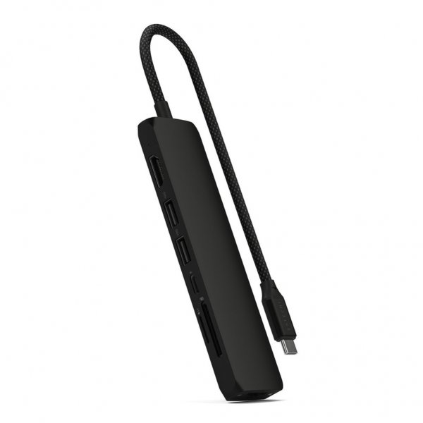 Satechi 7-in-1 USB-C Slim Multiport Adapter with Ethernet Svart