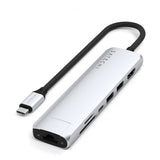 Satechi 7-in-1 USB-C Slim Multiport Adapter with Ethernet Sølv