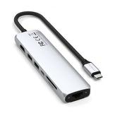 Satechi 7-in-1 USB-C Slim Multiport Adapter with Ethernet Sølv