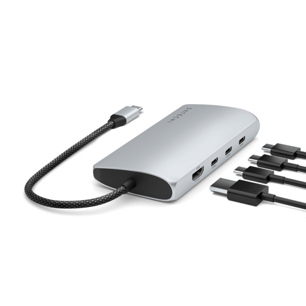 Satechi USB-C Multiport Adapter 8K With Ethernet V3 Sølv