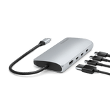 Satechi USB-C Multiport Adapter 8K With Ethernet V3 Sølv