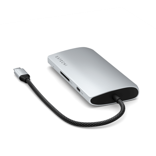 Satechi USB-C Multiport Adapter 8K With Ethernet V3 Sølv