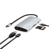 Satechi USB-C Multiport Adapter 8K With Ethernet V3 Sølv