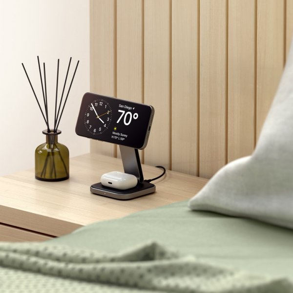 Satechi Trådløs lader 2-in-1 Foldable Qi2 Wireless Charging Stand MagSafe