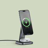 Satechi Trådløs lader 2-in-1 Foldable Qi2 Wireless Charging Stand MagSafe