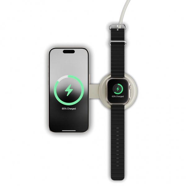 Satechi OntheGo 2-i-1 trådløs lader Sand
