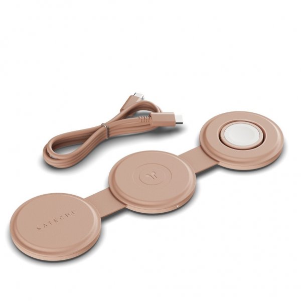 Satechi OntheGo 3-i-1 trådløs lader Desert Rose