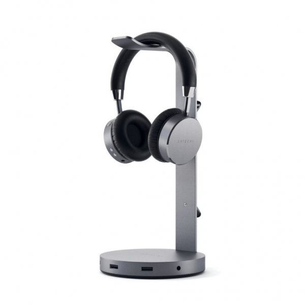 Satechi AirSkinstativ för Hodetelefoner med inbyggd USB-hub Space Grey