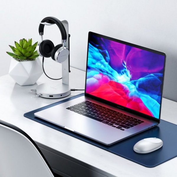 Satechi AirSkinstativ för Hodetelefoner med inbyggd USB-hub Space Grey