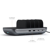 Satechi Dock5 USB-laddningsstation med trådlös laddning