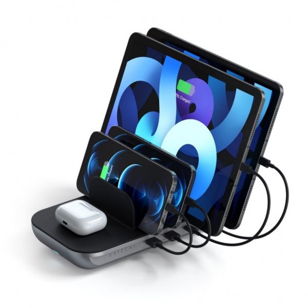 Satechi Dock5 USB-laddningsstation med trådlös laddning